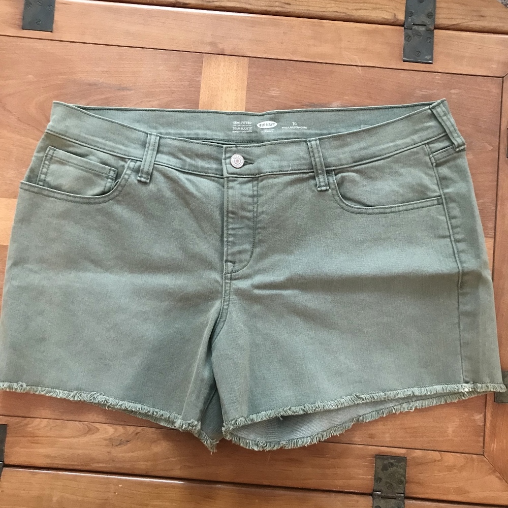 Green Denim cut offs